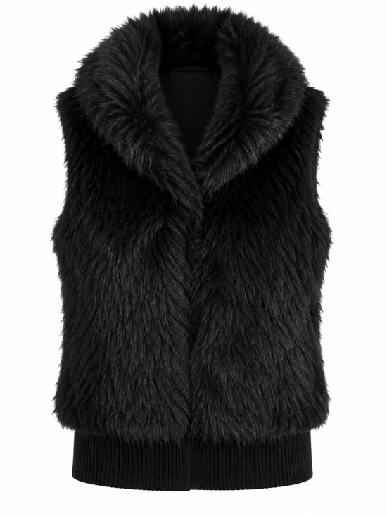 Arizona Jean Co. Jackets & Blazers - Arizona Jean Co. Black Faux Fur Knit Vest Medium With Tags